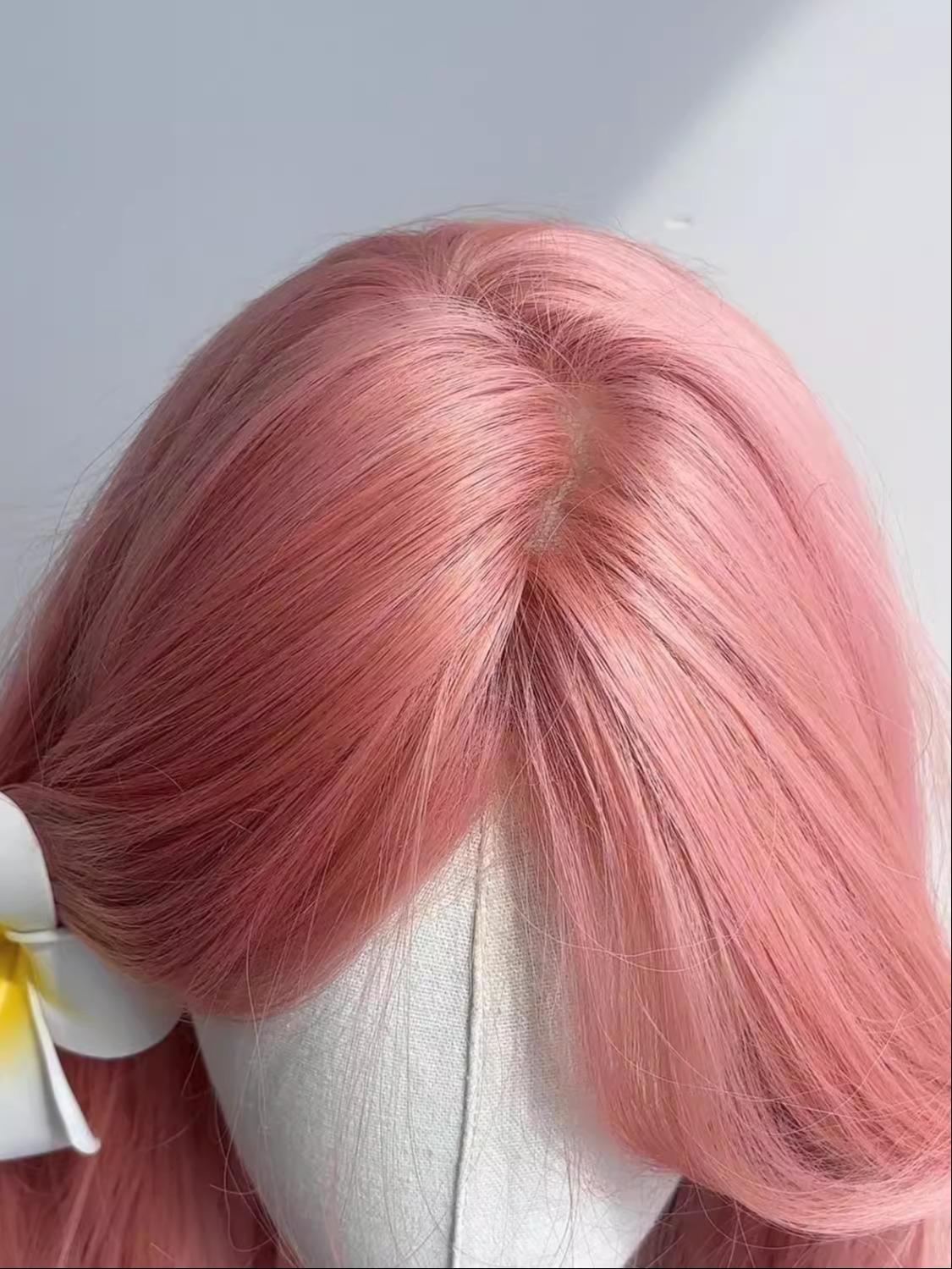 24 Inch Long Wavy Wig with Curtain Bangs, Stylish Face Framing Hairpiece, Natural Synthetic Heat Resistant Matte Fiber for All Occasions