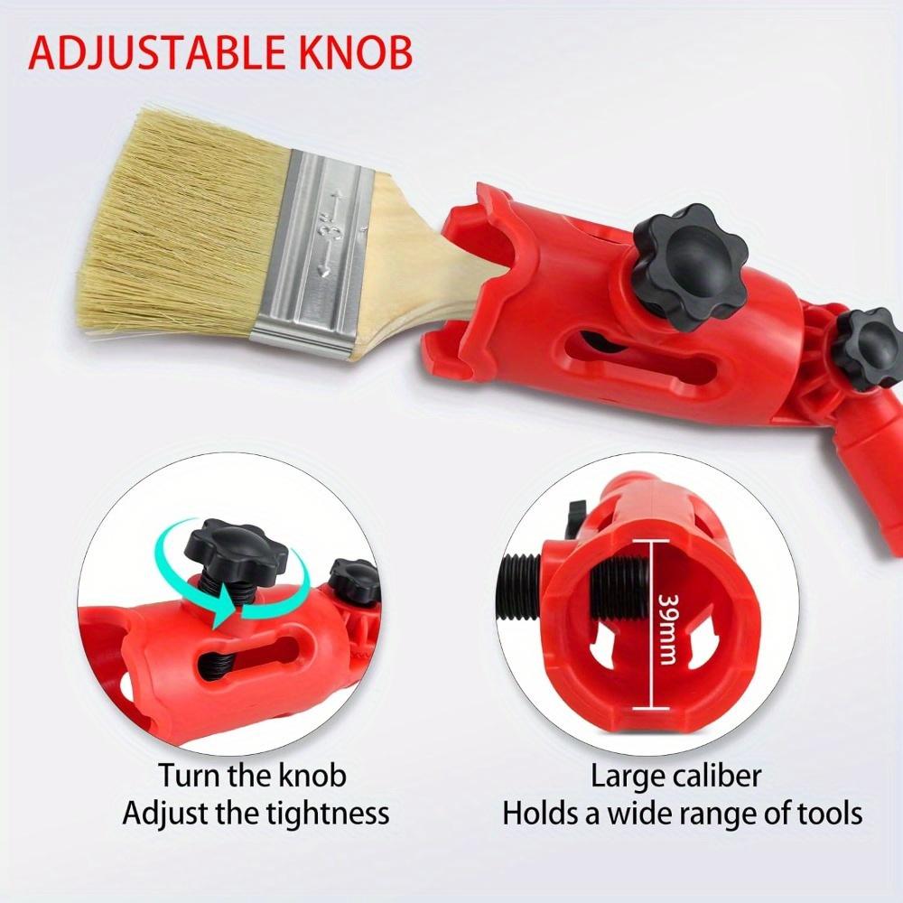 1 Set Multi-Angle Paint Brush Extender with Rotating Head Extension Rod - Handheld Painting Tool for High Ceilings, Windows, Walls, Corners & Edges - Adjustable Rotating Head for Precise Angle Control