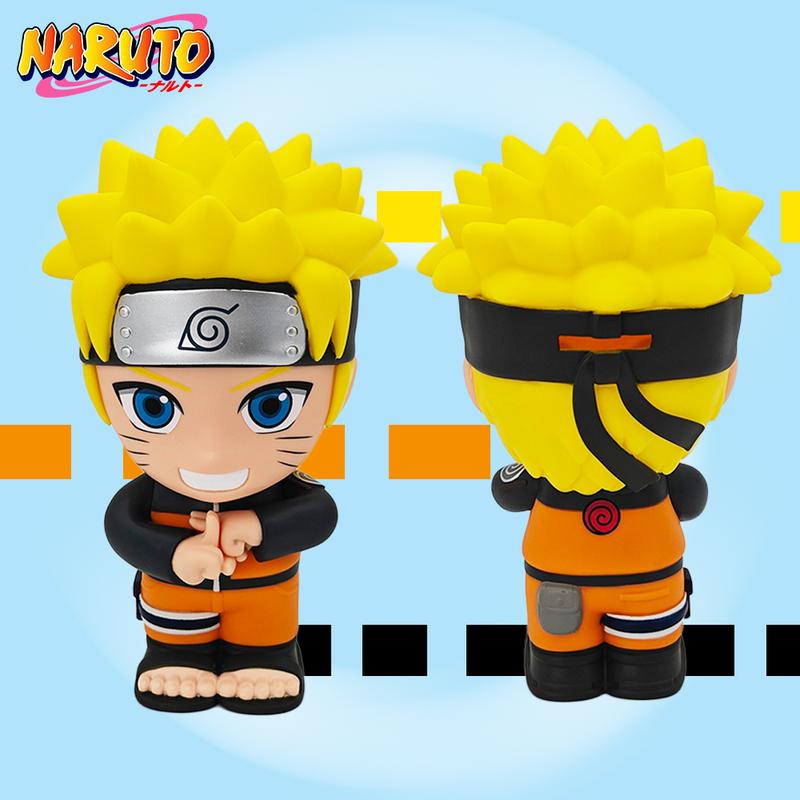 L-1PC Naruto Officially Licensed Naruto Anime Figure Piggy Bank Money Box Scene Ornaments Movie Peripherals Collection Large Capacity Durable PVC Material Decorate Desktop Bedroom Friend Gifts Christmas Present