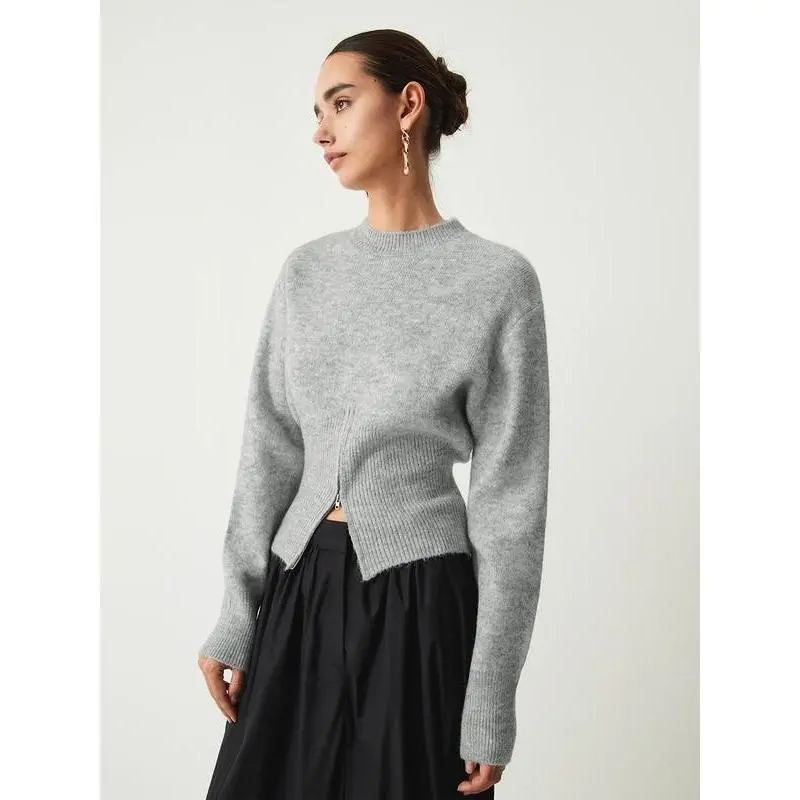 Half Zip Fuzzy Sweater