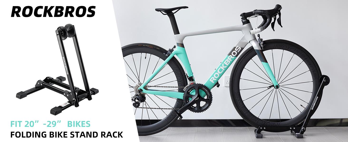 ROCKBROS Foldable Bike Stand Floor Bike Parking Stand Bike Holder Bicycle Rack for 20"-29" Mountain Road Indoor Outdoor Garage Storage