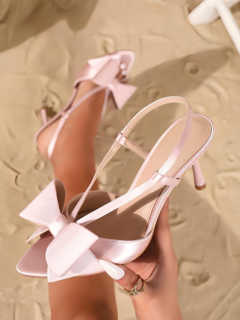 Women's Elegant Bowknot Design High Heel Sandals, Fashionable Sandals for Party, Daily Clothing Decor for Women