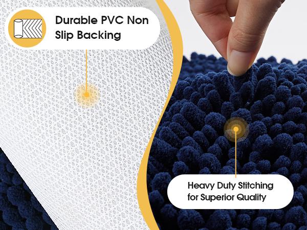 ACCUMTEK Upgrade Extra Large Bathroom Rug Set Ultra Soft, Thick Absorbent Bath Mats, Non Slip Chenille Toilet Mat for Bathroom, Bedroom, Kitchen