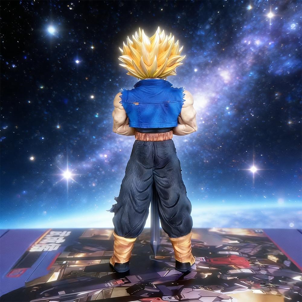 One Piece Dragon Ball Super Trunks Figure， Super Saiyan Sword Pose with Starry Sky Scene，Unboxing Trunks Super Saiyan Statue! Must-Have DBZ Collectible for Anime Fans，Stunning Trunks Action Figure, Perfect Desk Decor for Dragon Ball Otakus ﻿