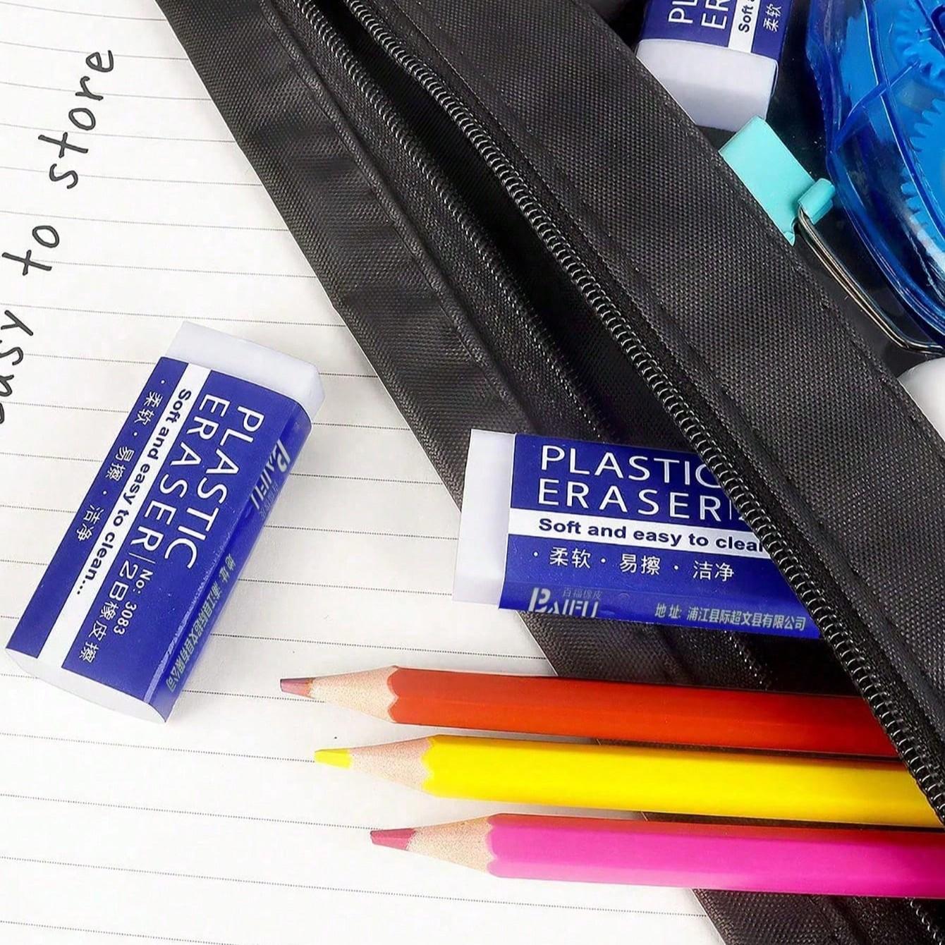 Multi-Pack Rectangular Erasers (30/24/12/6/4/2/1pcs), Clean Traceless Rubber Eraser, Ideal for Drawing, Sketching, Writing, Office, School Supplies