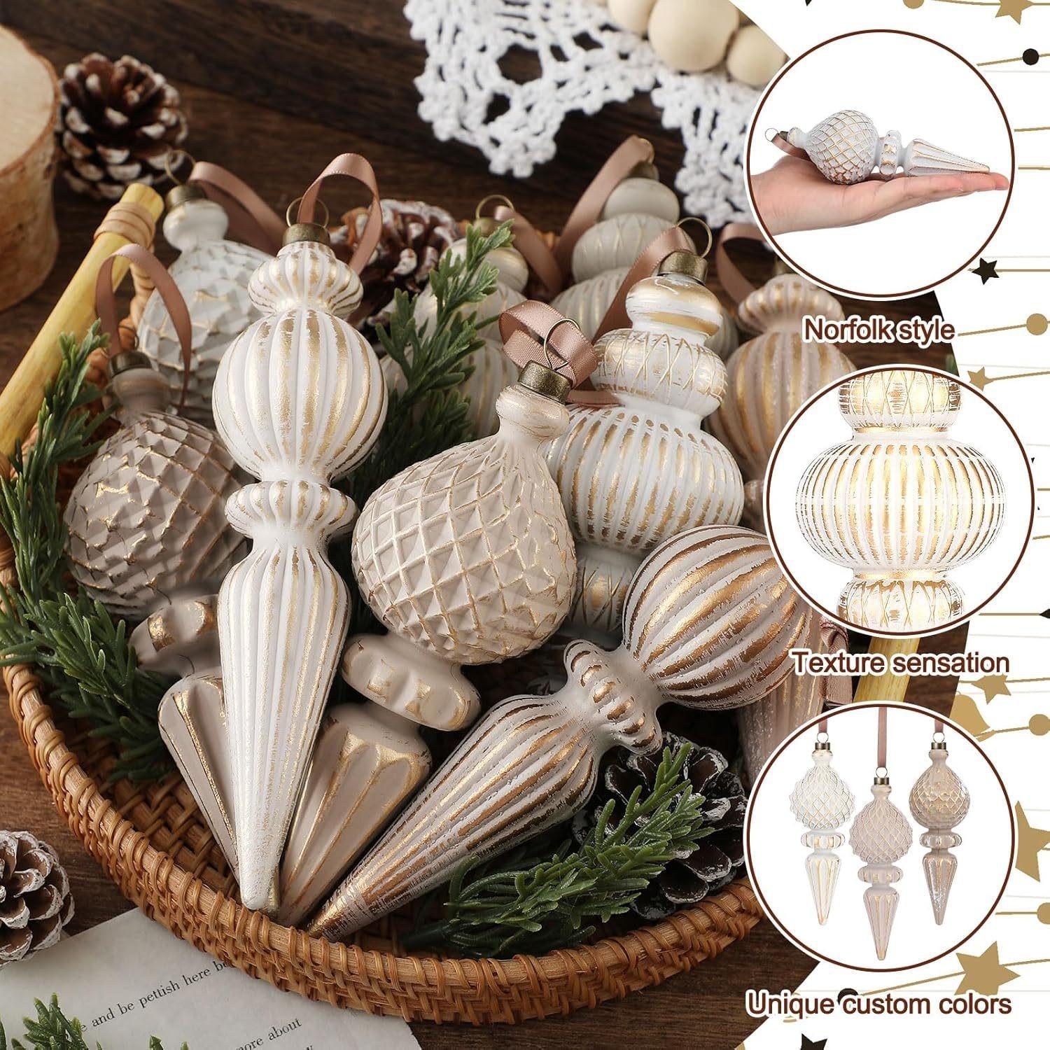 9pcs Vintage Christmas Balls, Hanging Ornament Decorations, Festive Scene Setup, Retro Holiday Accessories, Perfect for Christmas Celebrations