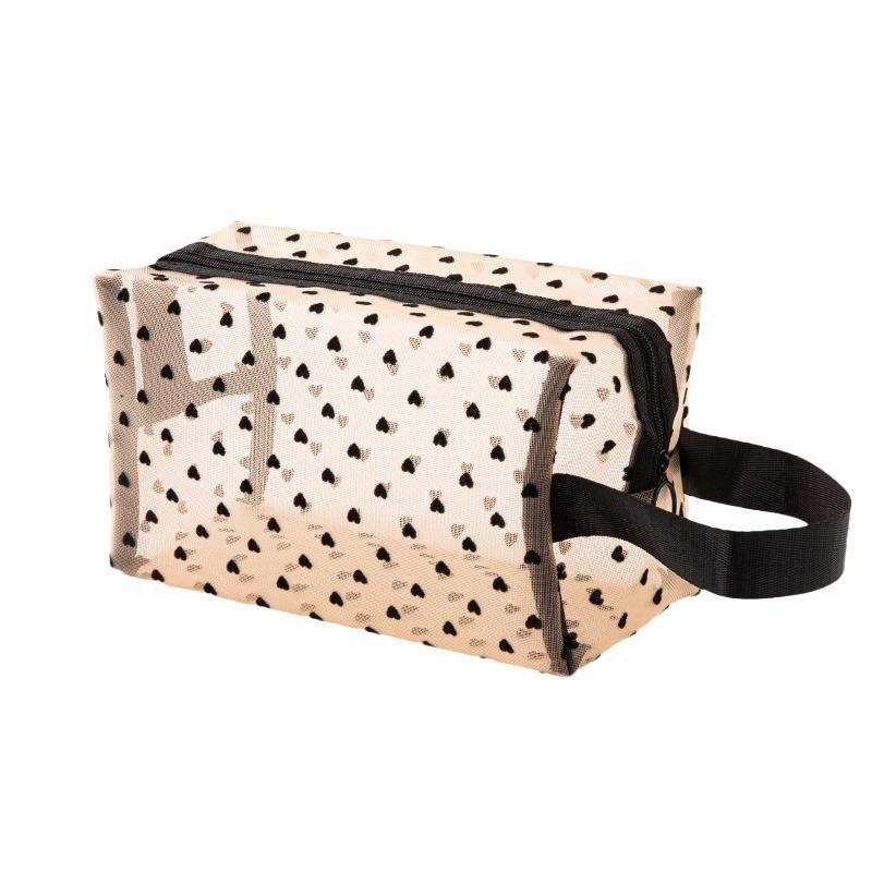 Large Capacity Mesh Makeup Bag Portable Travel Toiletry Organizer, Cosmetic Storage Pouch