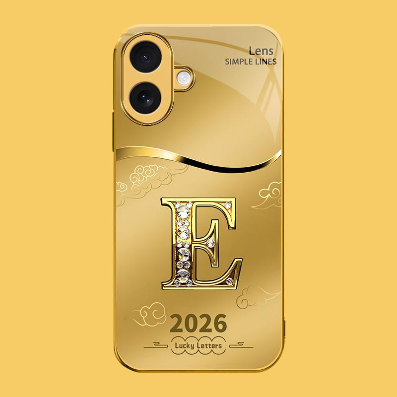 Suitable for [iPhone 16] high-end phone case🤩，choose from 26 letters of the English alphabet, each with an exquisite auspicious cloud pattern to bring you good luck YM99