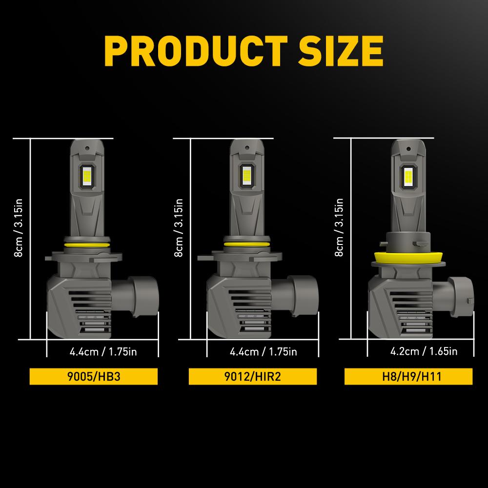 Auxito 9012 LED Headlight Bulbs kit 22000LM High Low Beam 6500K White Bright M5S