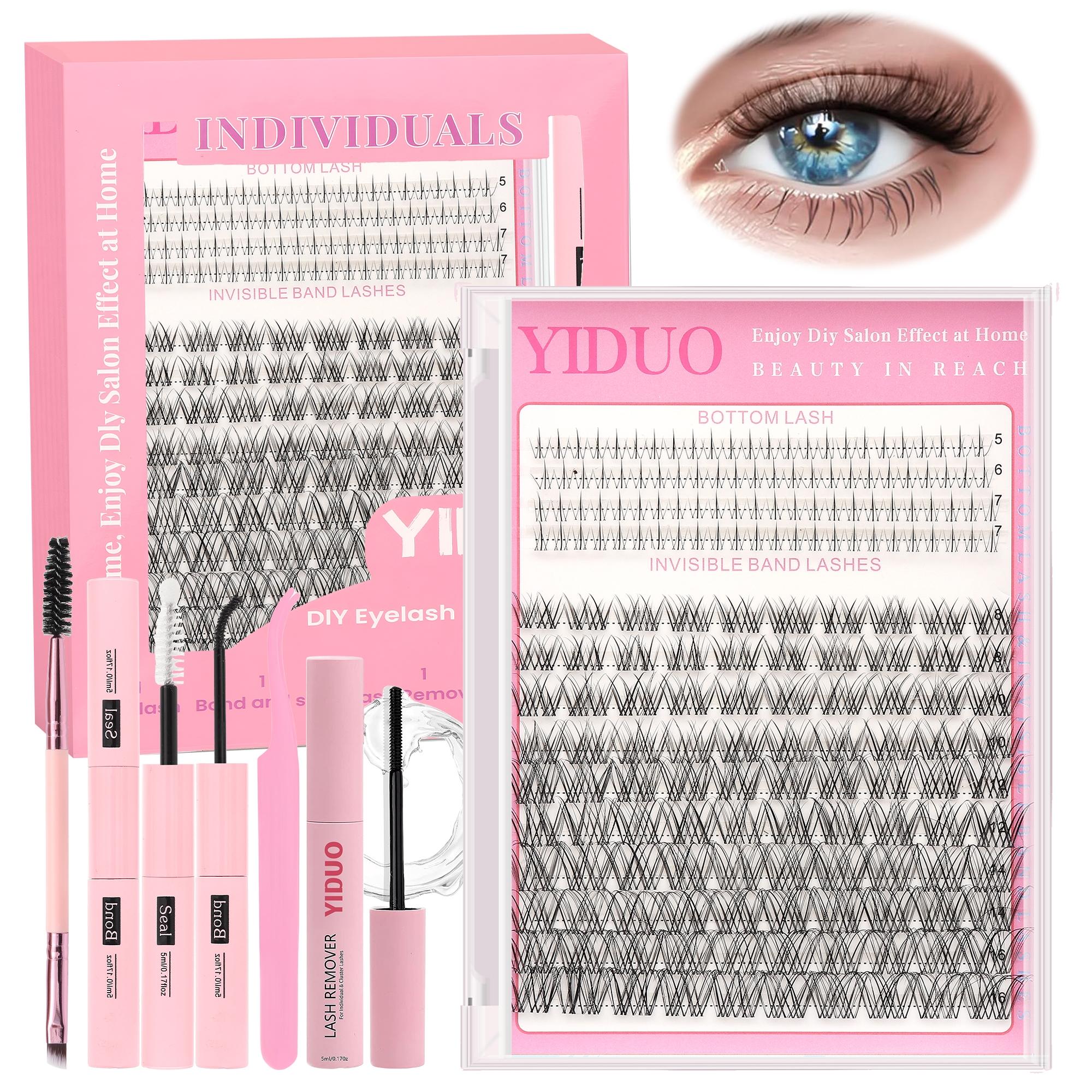 5 Styles Lash Clusters Kit with Eyelash Tools: Bond and Seal | Lash Remover | Eyelash Brush | Lash Tweezers Manga+Manga&Bottom+Wispy+Fairy Lashes Extensions 5-16mm Natural Wispy Individual DIY Eyelash Kit Salon at Home | Long-Lasting Glam Effect Easy DIY