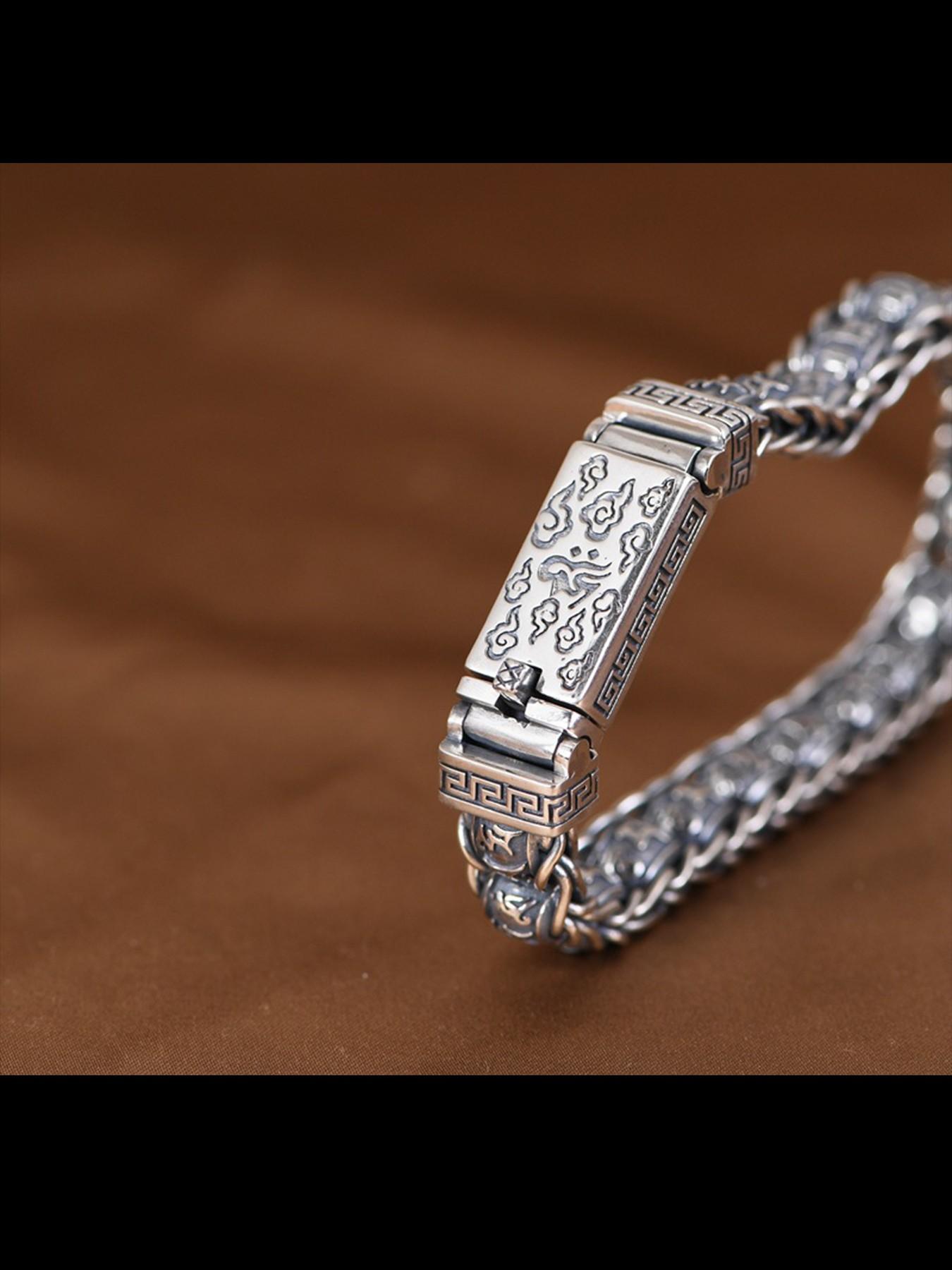 New Handmade Luxury Bracelet, Vintage Weathered Cloud Silk Weaving, Wide Edition Men's Bold Personality Wristband, Unique Accessory