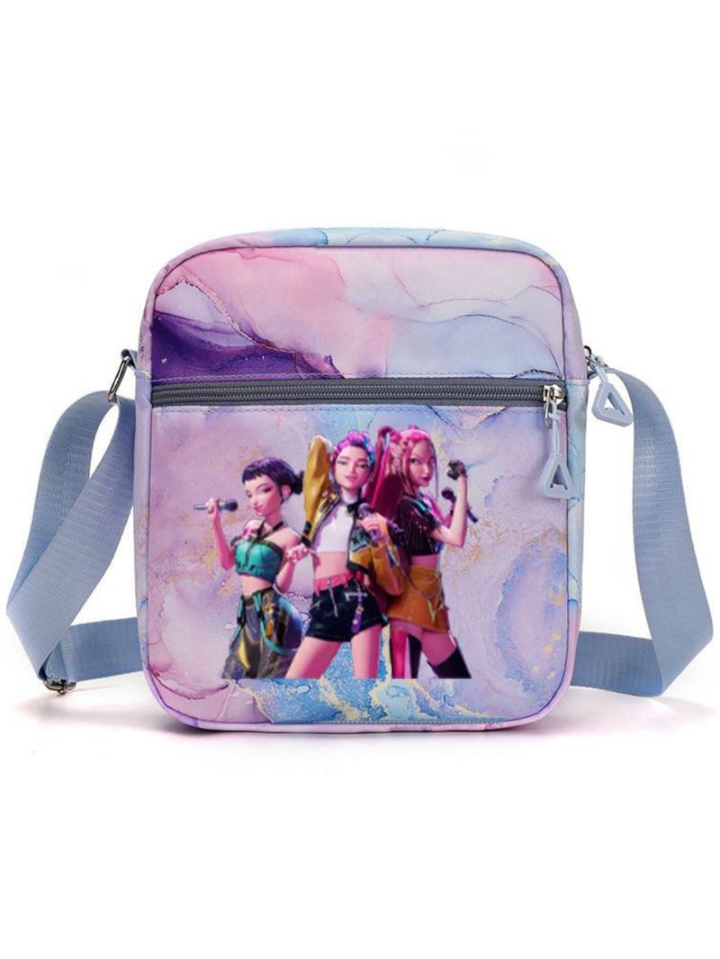 New K-Pop Demon Hunters Print Shoulder Bag, Fashion Casual Versatile Crossbody Bag, Student Bag, Daily Commute Cute Large Capacity Women's Bag, Cross Body Bags