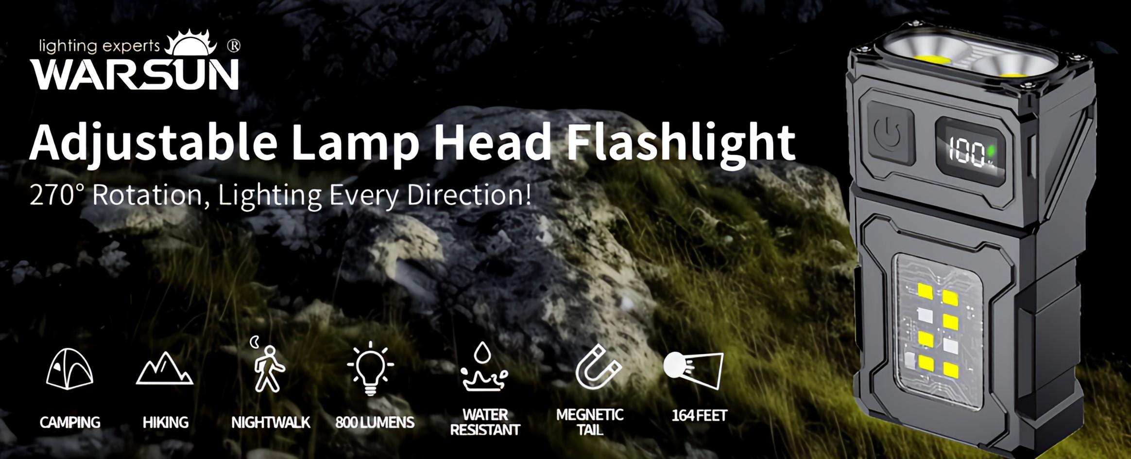 【Holiday Haul】WARSUN Small Led Mini Flashlight, Pocket Flashlight Rechargable with Fast Charge Battery, Magnetic Flashlight, Camping Flashlight #dealsforyoudays