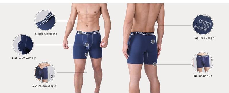 3/7 Counts, Men's Cotton Dual Pouch Everyday Boxer Briefs, Regular Fit Casual Comfy Breathable Bulge Enhancing Shorts for Daily Menswear, Men's Underwear for All Seasons 3/7 Counts, Men's Cotton Dual Pouch Everyday Boxer Briefs, Regular Fit Casual Comfy Breathable Bulge Enhancing Shorts for Daily Menswear, Men's Underwear for All Seasons