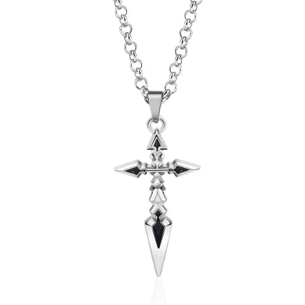 Anime Fate Stay Night Saber Pendant Necklace Emiya Cross Accessories Jewelry For Women Man Accessories Gifts