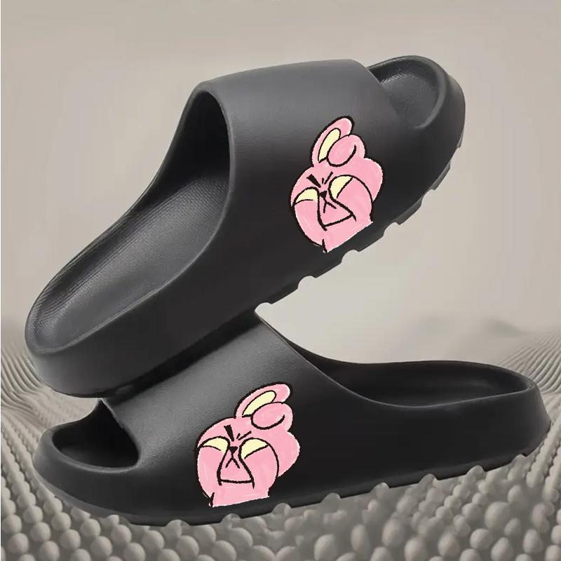 Cute Pink Rabbit Slippers for Women Girls Soft Plush Warm Indoor Home Slippers Non-slip Sole Comfortable Winter Bedroom Slippers Fashion Cartoon Animal Slippers