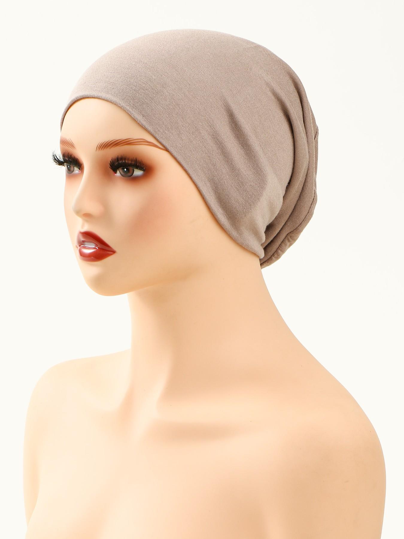 1pc Fashionable Milk Silk Inner Hijab Cap, Elegant Breathable Underscarf for Women, Muslim Undercap , Daily Use, Prayer, Casual Wear, Sleep Hat
