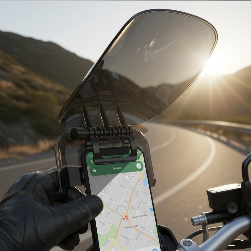 1pc Universal All-Season Phone Sunshade, Adjustable Shade Height And Angle, Ergonomic Slanted Design, Anti-Uv And Anti-Glare, Light-Blocking Phone Stand, Suitable for Car Driving, Riding, Outdoor Travel