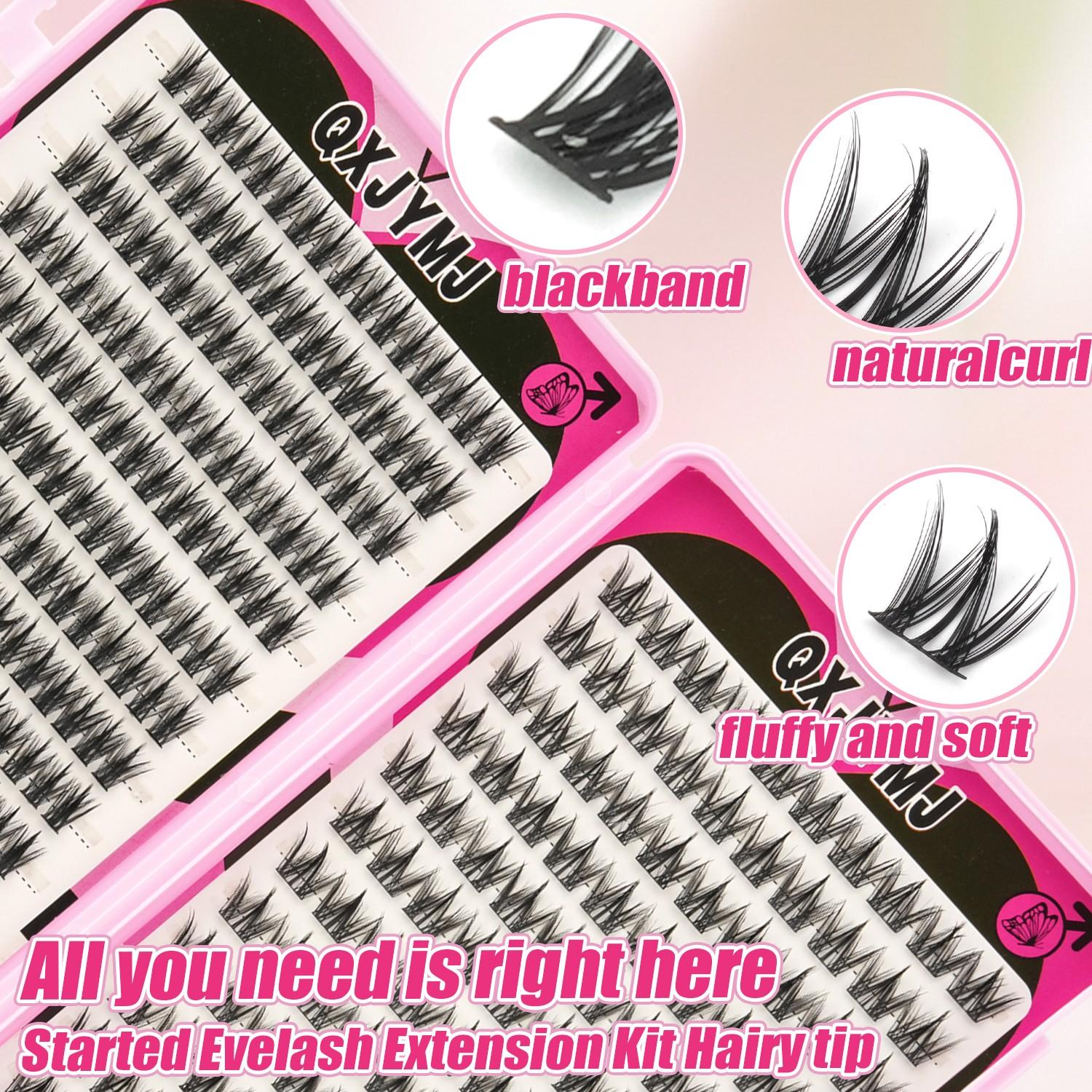 364 Pieces Single Piece False Eyelashes, Cluster False Lashes, DIY Eyelash Extension Kit, Individual False Eyelashes, Fake Eyelashes