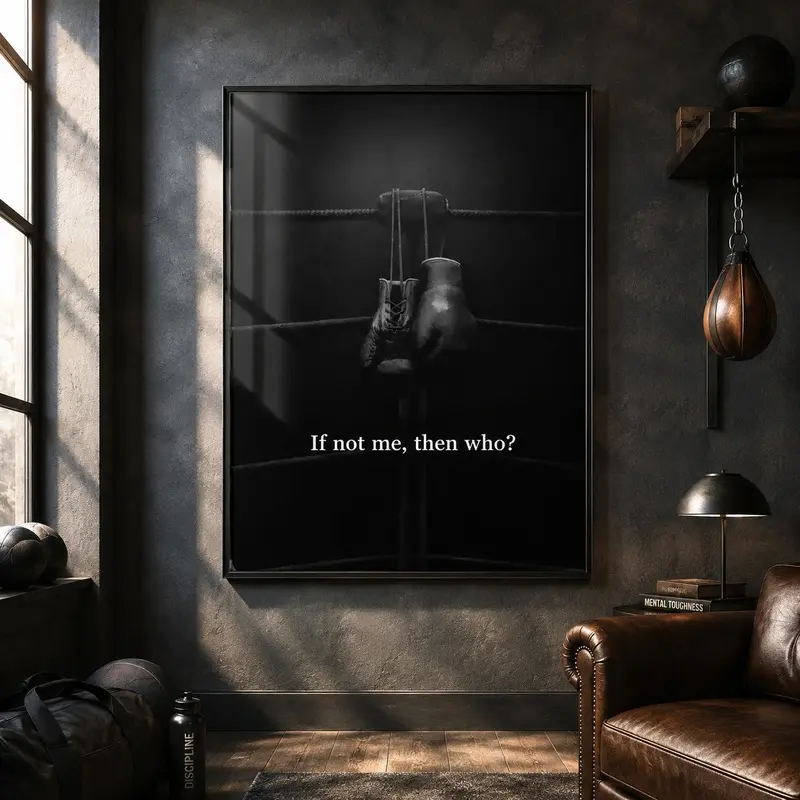 Boxing Motivation Poster, Gym Wall Art, Inspirational Quote Print, Motivational Fitness Wall Decor, Boxing Gym Decor, Fighter Mindset Art, Workout Room Decor, Gift for Boxers
