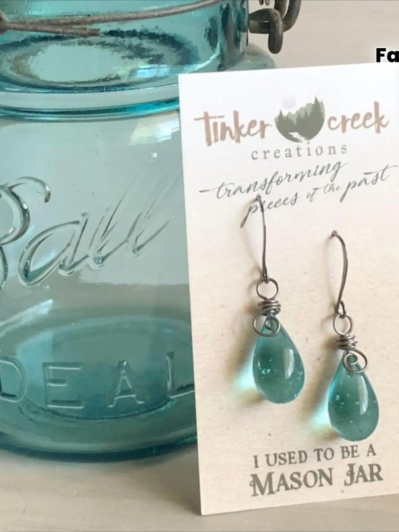 Teardrop Mason Jar Earrings for Women, Retro Waterdrop Design, Boho Vintage Style, Perfect for Parties, Weddings, Festivals, Gifts