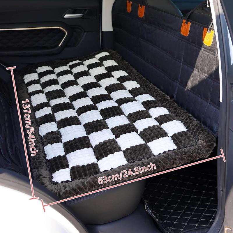 Dog Bed for Car Backseat Pet Mat Black&White 24.8x54inch Non-Slip Travel Mat Cozy Soft Flannel Cover Protector for Backseat Extenders & Seat Covers