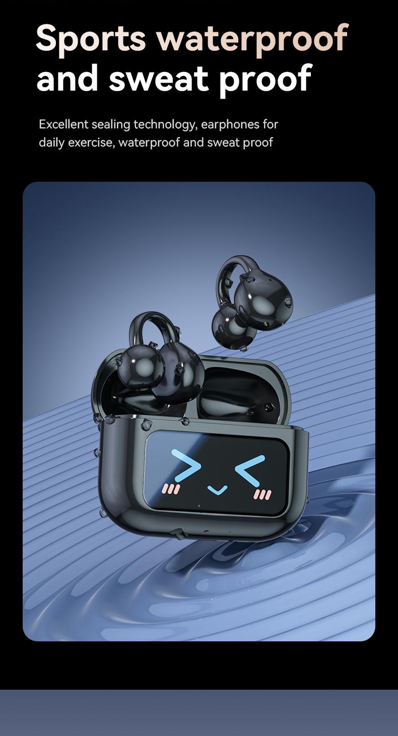 Clip On Ear Earbuds With Audio-Visual Future Touch Screen, Audio Wireless Headphones for Music & Phone Calls,Sport Waterproof & Sweatproof Clip On Ear Earbuds With Audio-Visual Future Touch Screen, Audio Wireless Headphones for Music & Phone Calls,Sport Waterproof & Sweatproof