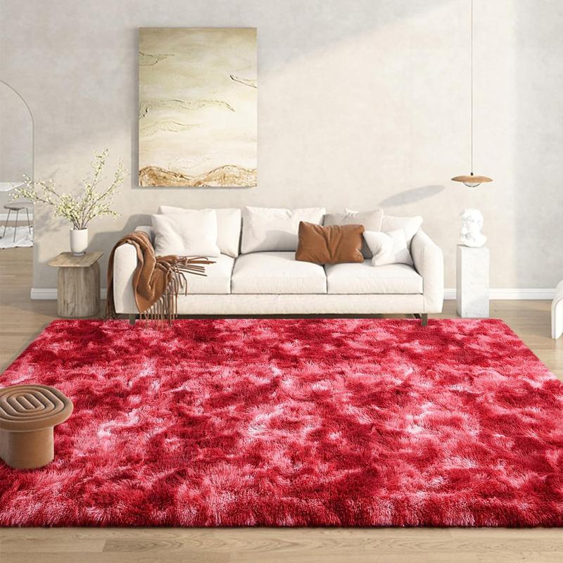 【Deals for You Days】Tie-Dyed Fluffy Shag Rug Area Rugs for Living Room Nursery Dorm Anti-Skid Soft Modern Plush Aesthetic Room Decor Floor Protection