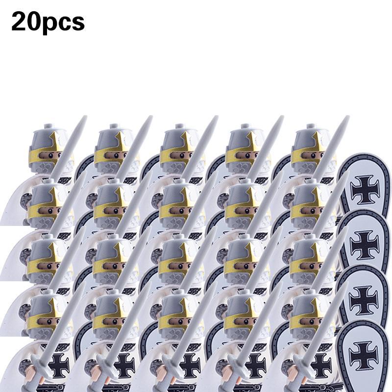 2026 new Medieval Military Sets Action Figures Building Blocks Bricks Roman Knight Spartan Soldier Helmet Sword WeaponsToys For Children