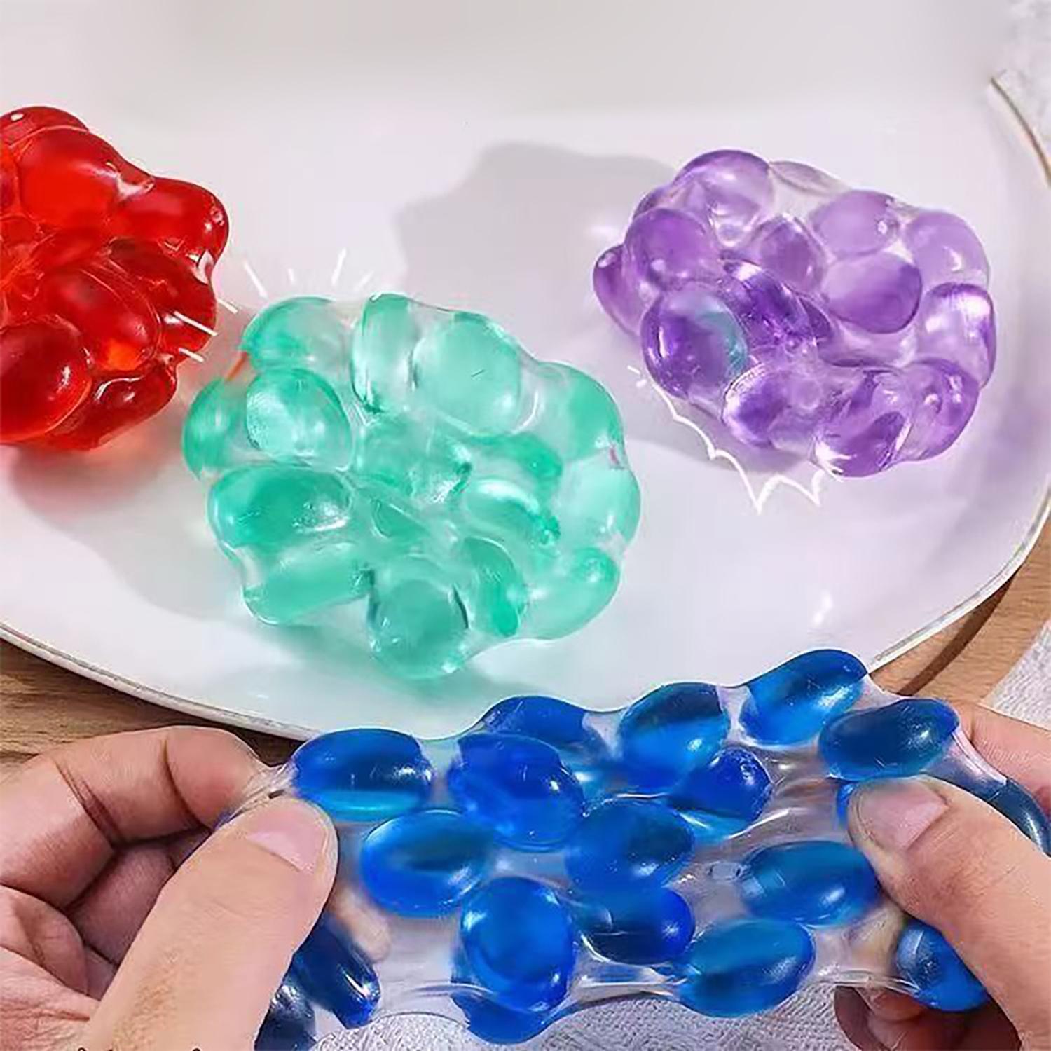 Colorful Sensory Stress Relief Ball, Large Beads Relax Toy, Perfect for Anxiety Relief, Creative Stress Relieving Nip-Nip Ball, Finger Venting Tool, Body Decompression Ball