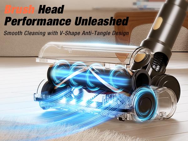 Cordless Vacuum Cleaner, 580W 48KPA, 70 Min Runtime, Touch Screen, High-Power Brush, Self-Standing with Wall Mount for Pet Hair & All Floors Cordless Vacuum Cleaner, 580W 48KPA, 70 Min Runtime, Touch Screen, High-Power Brush, Self-Standing with Wall Mount for Pet Hair & All Floors