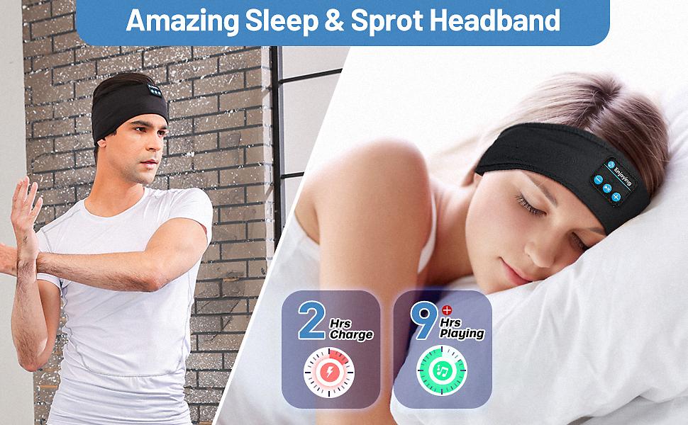 Sleep Soft Ear Mask,Sports Headband with Ultra-Thin HD Stereo Speakers, Unisex, Perfect for Sleeping,Workout,Jogging,Yoga,Insomnia, Air Travel, Meditation Audio Headphone Black Electronic