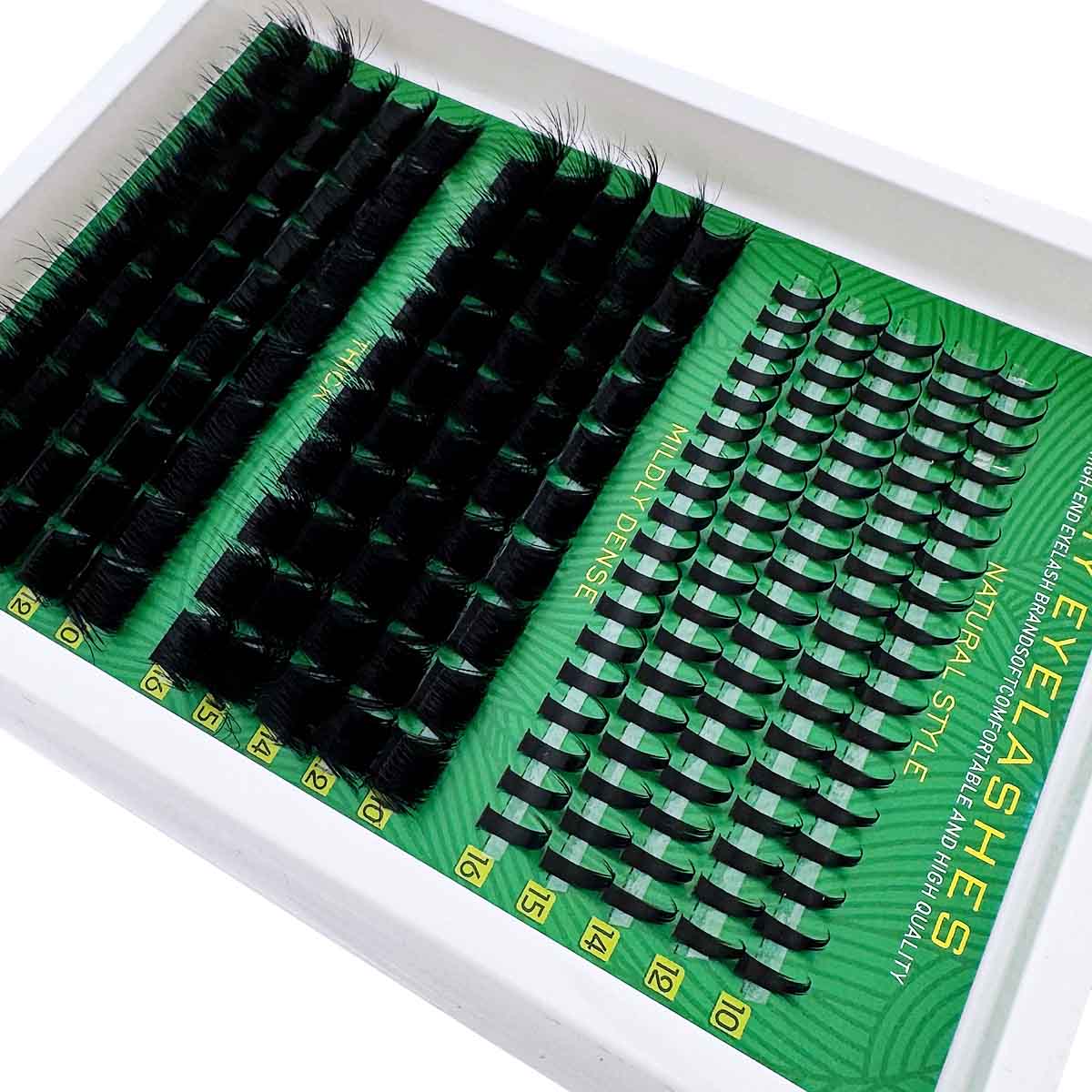 300D 200D 160D 120D 100D 80D 60D Lash Clusters, 290pcs/285pcs/255pcs/235pcs/190pcs, D Curl Natural Look, Individual Lashes Extension