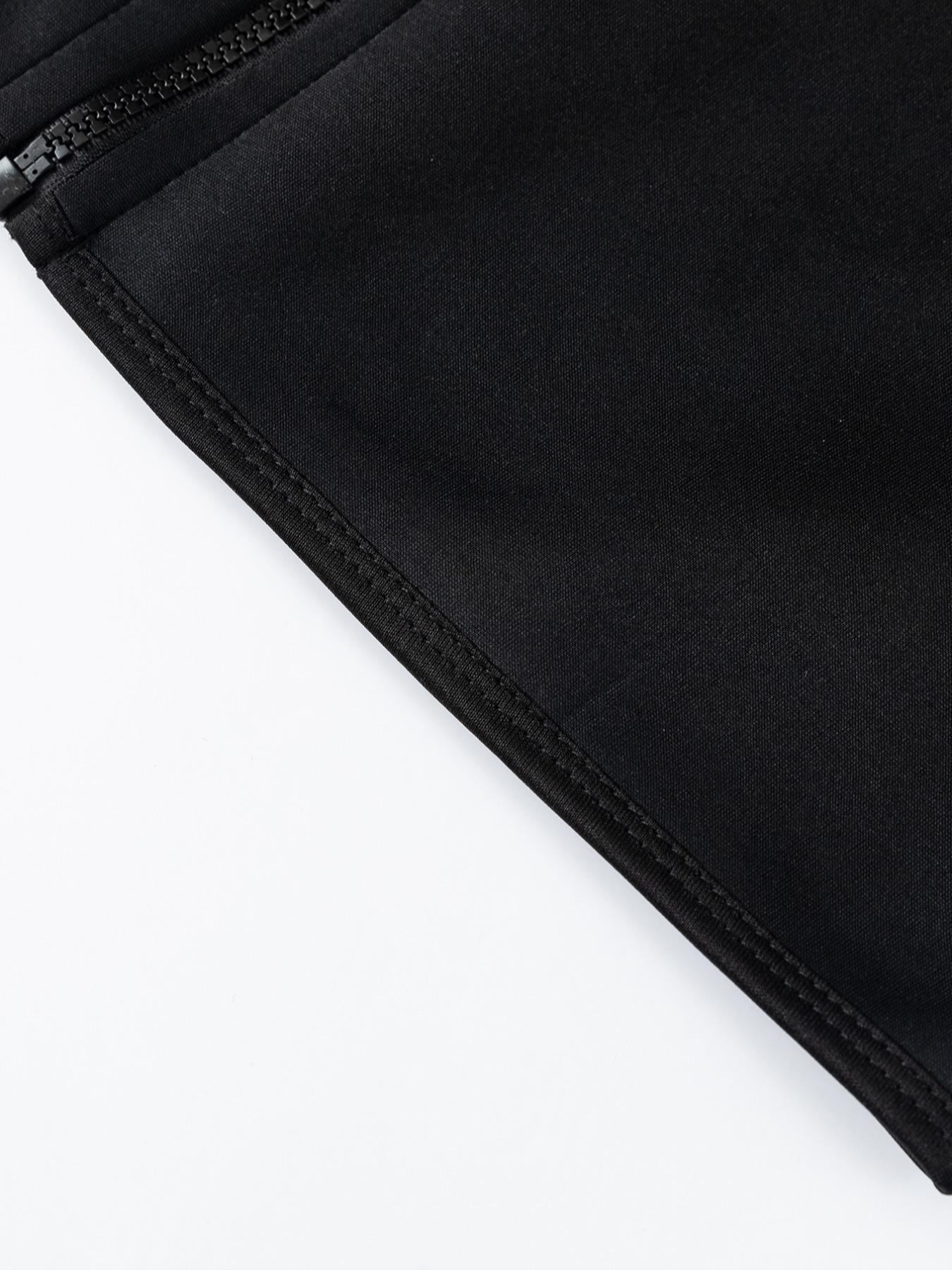 Men's Solid Zip Front Waist Trainer, Adjustable Body Shaper Vest, Shaping Vest, Workout Gym Exercise Sweat Shirt, Men's Sport & Outdoor Clothing