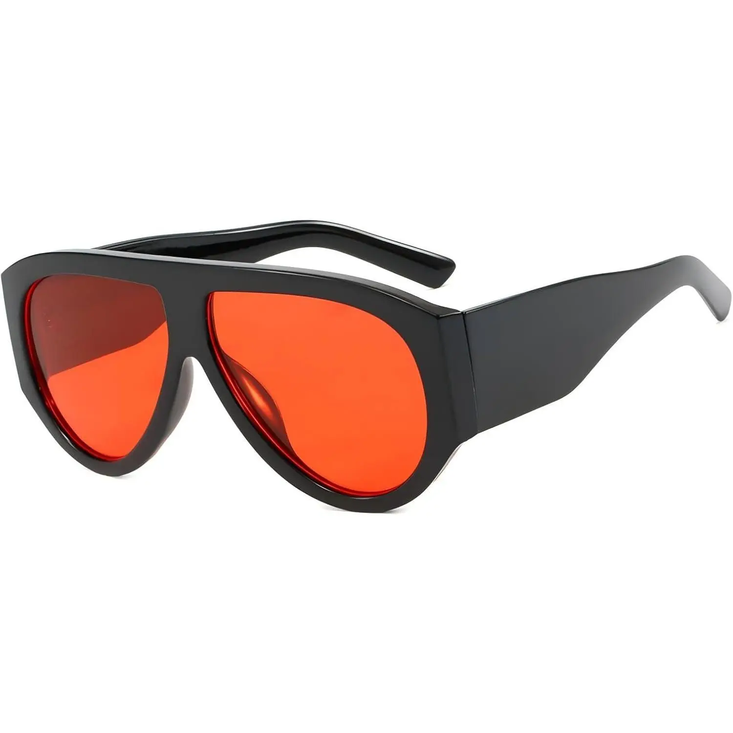 Trendy Retro Oversized Aviator Sunglasses for Women Men 70s Luxury Designer Thick Classic Sun Glasses
