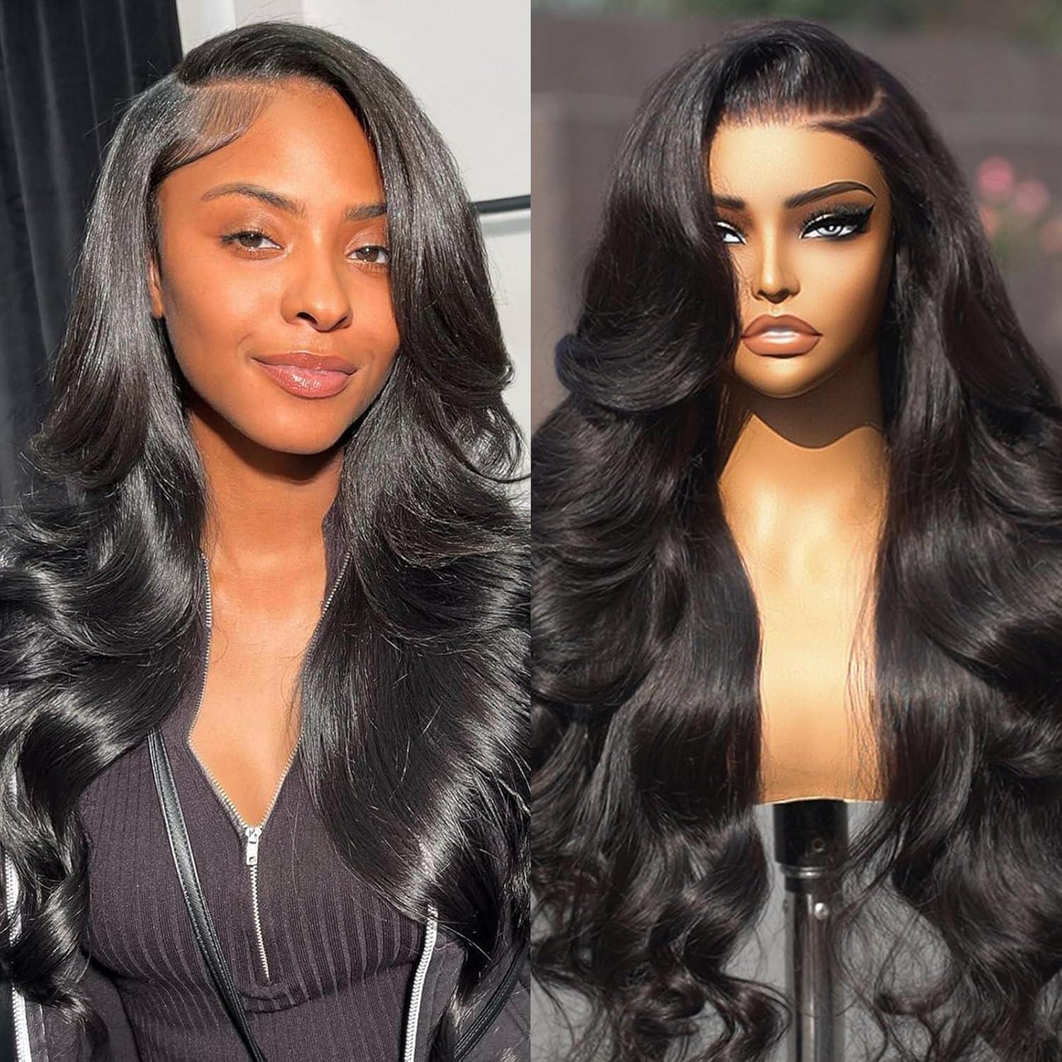 Bling Hair 180 Density Body Wave 13x4 13x6 Hd Transparent Lace Front Wigs Human Hair 32 34 Inch 4x4 Lace Closure Wig For Black Women