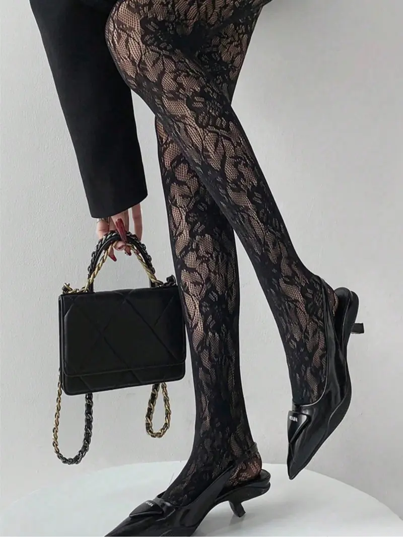 New Sexy Floral Slimming Stockings, Millennial Retro Pattern, Hot Girl Women's Versatile Thin Pantyhose