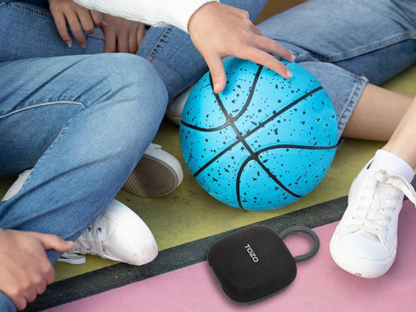 TOZO PE1 Portable Bluetooth Speakers with Adjustable Carabiner, Mini Bluetooth Wireless Shower Speaker with IPX8 Waterproof, 32H Playtime Punchy Bass Audio Speaker for Home, Outdoor and Travel, Black