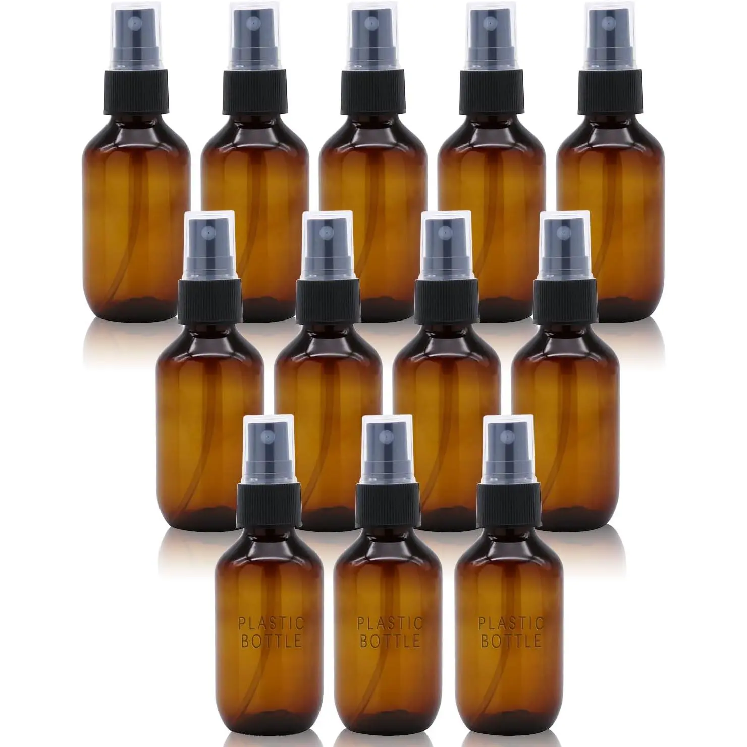 2oz  Plastic  Bottles, Fine Mist Water Bottle, 12 Pack | , Leak Proof Design, Ideal for Essential Oils, Hair , Cleaning Solutions, Refillable &  Travel Size