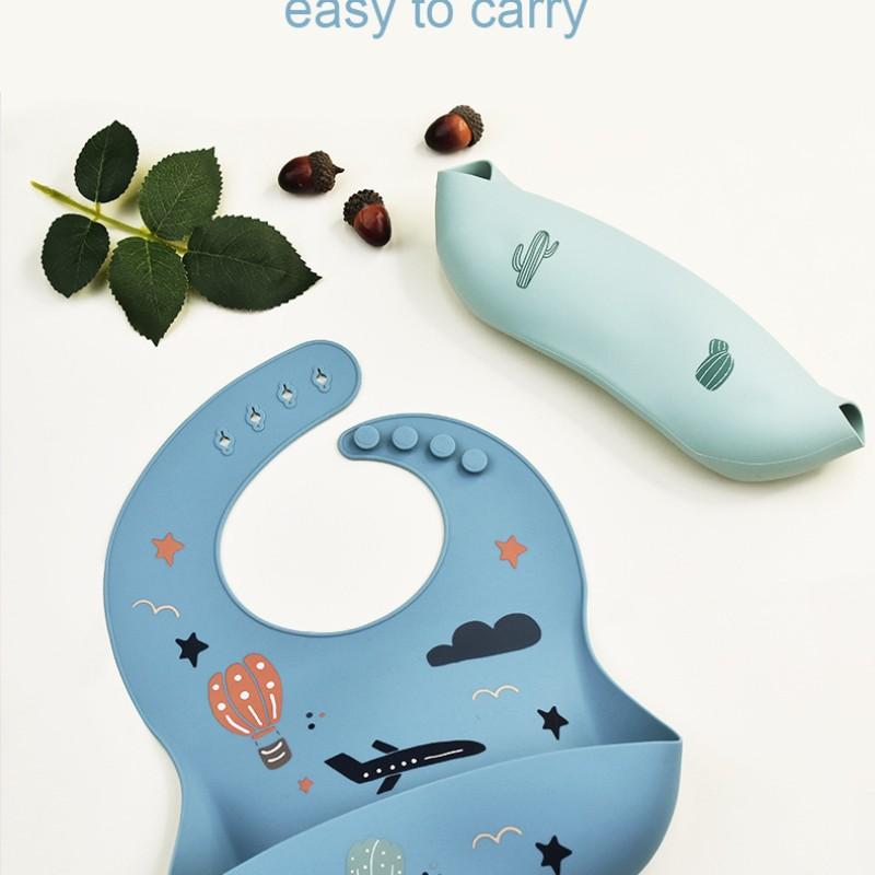 Children Silicone Bib Waterproof Anti-Stain Easy Clean Suitable for Boys Girls, Baby Feeding Apron, 1 Piece Pack