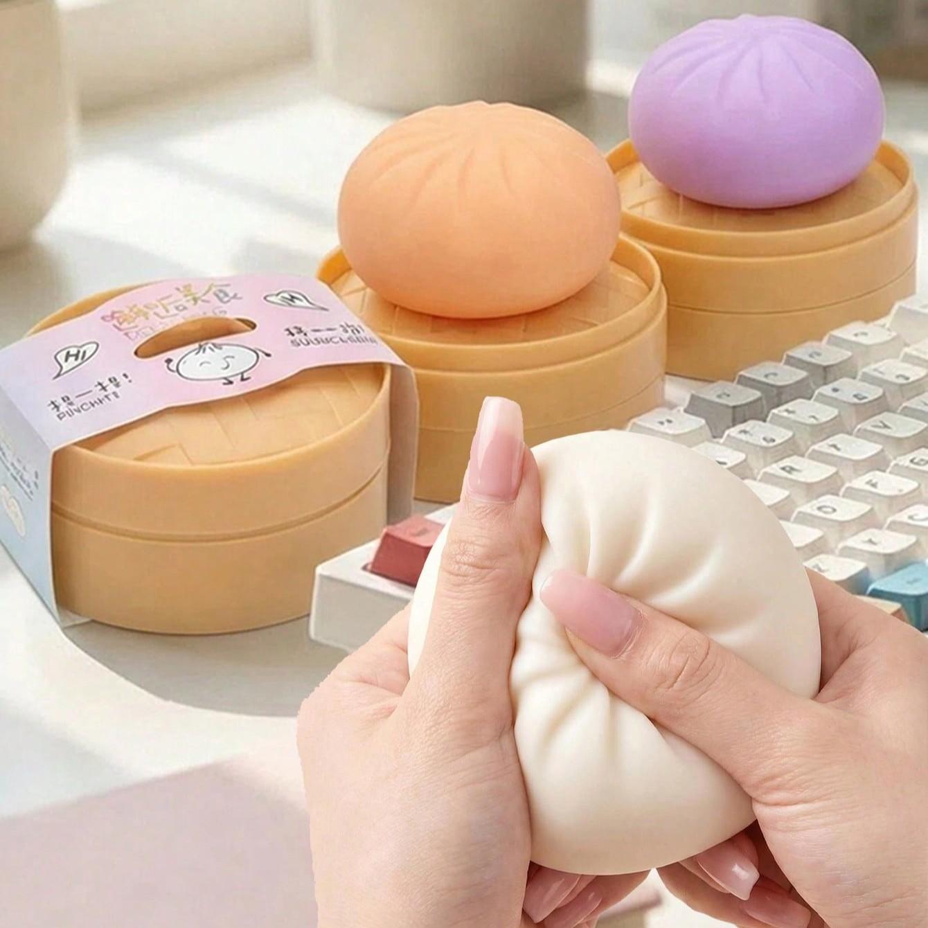 Stress Relief Toy Colorful Dumpling Decompression Ball, Sensory Stress Relief Toy, Squeezeable Doughball, Hand Pressure Reliever, Stress Relief Gadgets