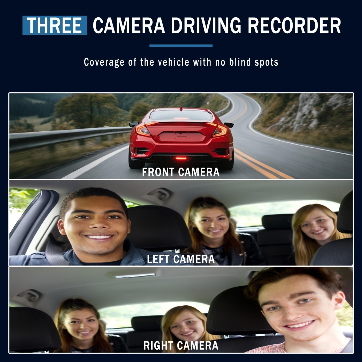 360° 4-Channel 1080P Ultimate Security Dash Cam Kit — 1080P Front, 720P Side & Rear Cameras — Super Night Vision, WDR, G-Sensor, Loop Recording, Optional Memory Card & Lenses — Safe Driving Black Box