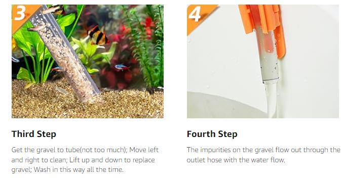 Hygger Aquarium Gravel Cleaner, New Quick Water Changer with Air-Pressing Button Fish Tank Sand Cleaner Kit,1 count Portable Handheld Fish Tank Water Changer