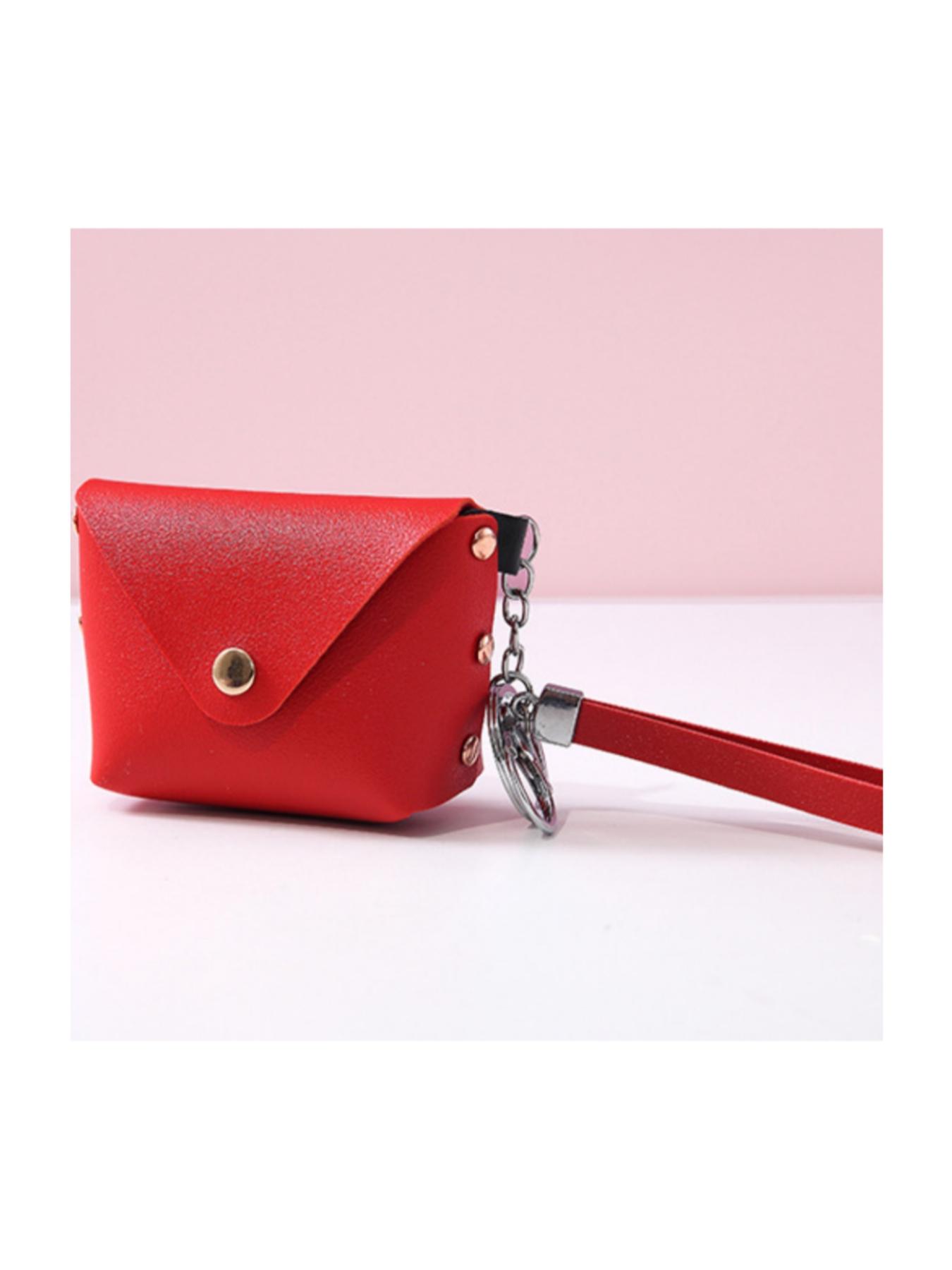 Korean Style Creative Keychain Bag, PU Leather Wrist Strap Coin Purse, Mini Storage Pouch, Boho Fashion Accessory for All Seasons