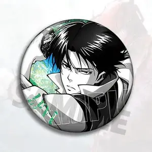 Attack on Titan Anime Badge Pins Set Eren Mikasa Levi Hange Jean Sasha Character Keychain Accessories Merchandise for Fans