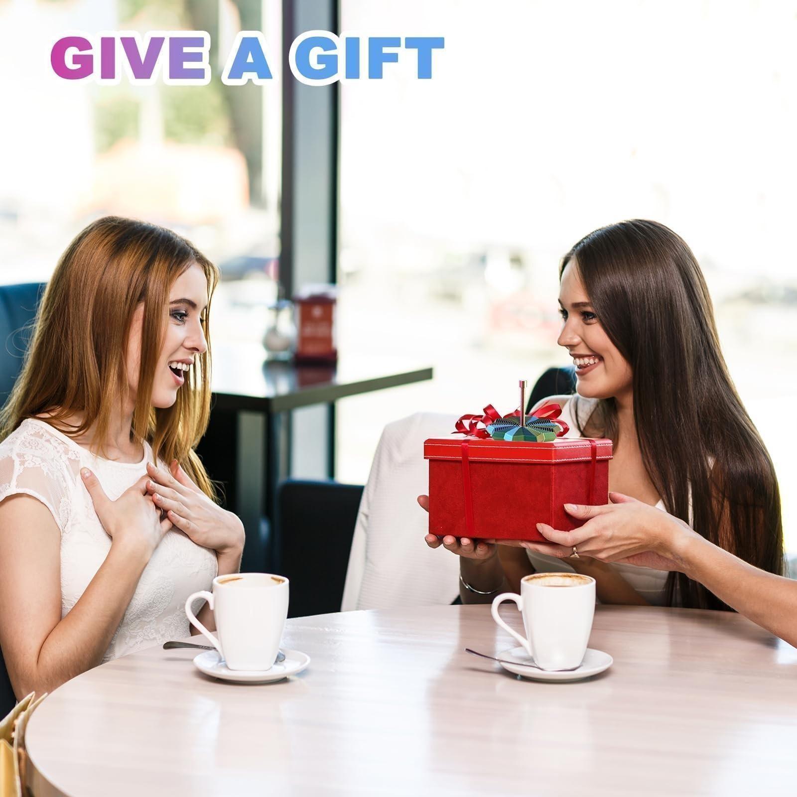 Rainbow Spiral Geometric Pyramid Stress Relief Toy, Expandable Stretch Spring Fun, Colorful Sensory Universal Toy for Desk Games