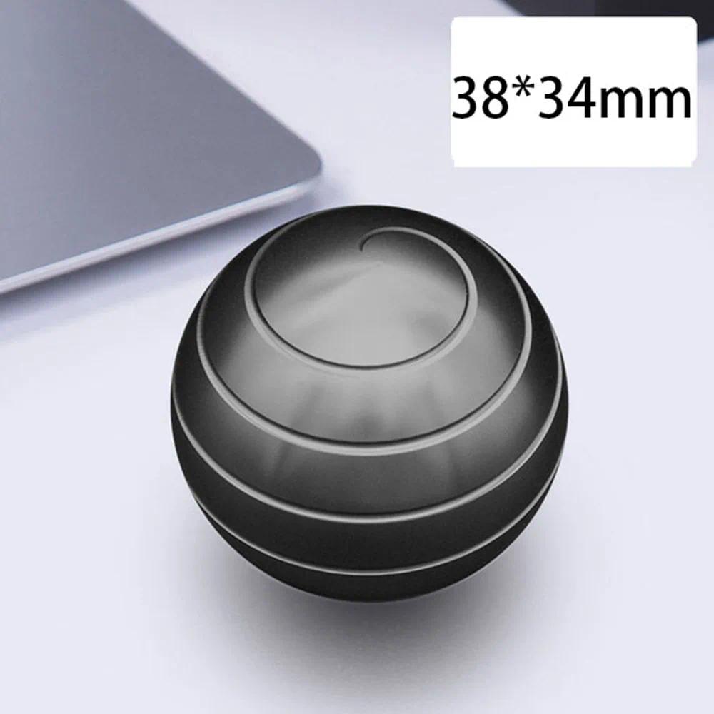 Unisex Adult Round Shape Kinetic Spinner Fidget Toy, Aluminum Alloy Metal Desktop Stress Relief Toy for Above 12, Portable Hypnosis Rotary Gyro Fingertip Gift