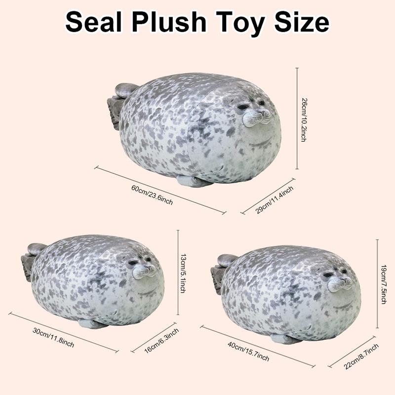 Chubby Seal Plush Toy Stuffed Cotton Comfortable Animal Throw Pillow Cozy Chic Fabric Winter Versatile Sweet Snuggle Gift