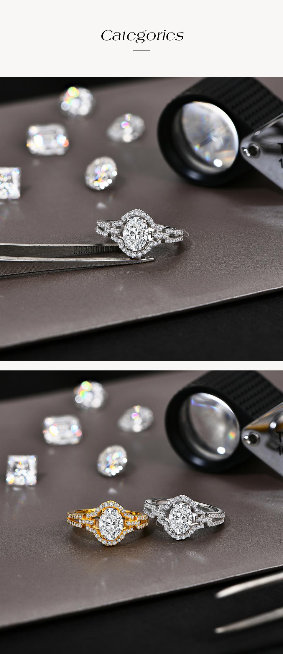 1.5CT Oval Shape D Color VVS1 Synthetic  Moissanite Ring for Women Birthday Gift Daily wear Fine Jewelry R194