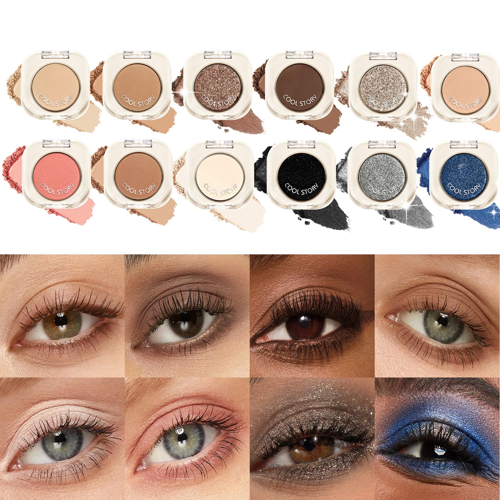 1pcs eyesahdow，Women's Eyeshadow Palette, 12 Colors Pearl Matte Shimmer Glitter Eye Shadow for you choose, High Pigment Mini Single Color, Party Dance Daily Y2K Gift